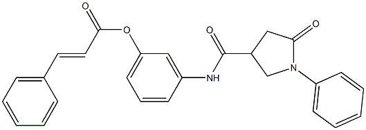3-{[(5-oxo-1-phenyl-3-pyrrolidinyl)carbonyl]amino}phenyl 3-phenylacrylate Struktur