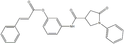 3-{[(5-oxo-1-phenyl-3-pyrrolidinyl)carbonyl]amino}phenyl 3-phenylacrylate Structure