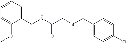 2-[(4-chlorobenzyl)sulfanyl]-N-(2-methoxybenzyl)acetamide 化学構造式