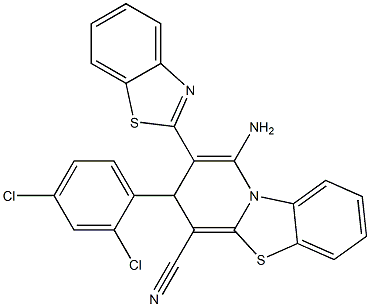 1-amino-2-(1,3-benzothiazol-2-yl)-3-(2,4-dichlorophenyl)-3H-pyrido[2,1-b][1,3]benzothiazole-4-carbonitrile,,结构式