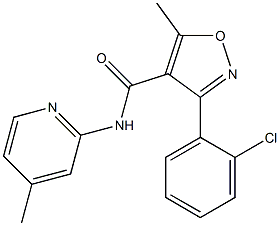 3-(2-chlorophenyl)-5-methyl-N-(4-methyl-2-pyridinyl)-4-isoxazolecarboxamide 结构式