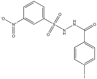 3-nitro-N'-(4-iodobenzoyl)benzenesulfonohydrazide 化学構造式