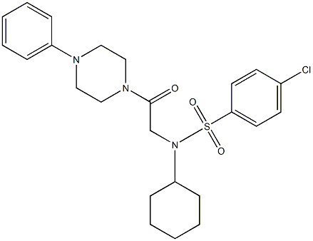 4-chloro-N-cyclohexyl-N-[2-oxo-2-(4-phenyl-1-piperazinyl)ethyl]benzenesulfonamide Structure
