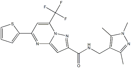 5-(2-thienyl)-7-(trifluoromethyl)-N-[(1,3,5-trimethyl-1H-pyrazol-4-yl)methyl]pyrazolo[1,5-a]pyrimidine-2-carboxamide