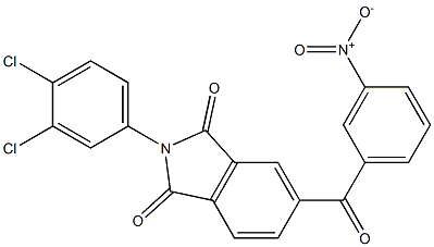 2-(3,4-dichlorophenyl)-5-({3-nitrophenyl}carbonyl)-1H-isoindole-1,3(2H)-dione 化学構造式