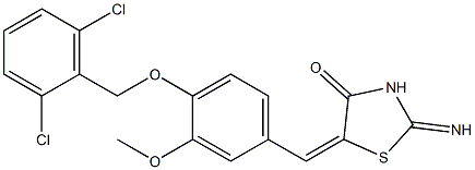 5-{4-[(2,6-dichlorobenzyl)oxy]-3-methoxybenzylidene}-2-imino-1,3-thiazolidin-4-one Struktur