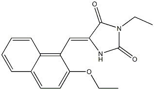 5-[(2-ethoxy-1-naphthyl)methylene]-3-ethyl-2,4-imidazolidinedione 化学構造式