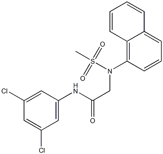 N-(3,5-dichlorophenyl)-2-[(methylsulfonyl)(1-naphthyl)amino]acetamide 化学構造式