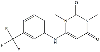 1,3-dimethyl-6-[3-(trifluoromethyl)anilino]-2,4(1H,3H)-pyrimidinedione 结构式