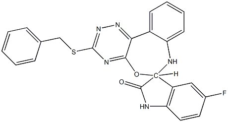  5-fluoro-3'-(benzylsulfanyl)-1,3,6',7'-tetrahydrospiro[2H-indole-3,6'-[1,2,4]triazino[5,6-d][3,1]benzoxazepine]-2-one