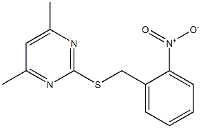 2-({2-nitrobenzyl}sulfanyl)-4,6-dimethylpyrimidine 化学構造式