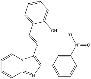 2-{[(2-{3-nitrophenyl}imidazo[1,2-a]pyridin-3-yl)imino]methyl}phenol 结构式