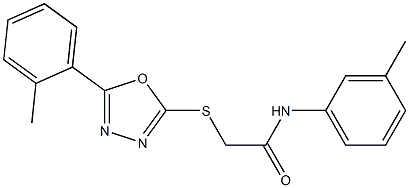 N-(3-methylphenyl)-2-{[5-(2-methylphenyl)-1,3,4-oxadiazol-2-yl]sulfanyl}acetamide 化学構造式