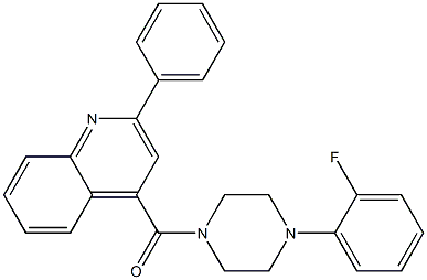 4-{[4-(2-fluorophenyl)-1-piperazinyl]carbonyl}-2-phenylquinoline,,结构式