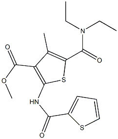 methyl 5-[(diethylamino)carbonyl]-4-methyl-2-[(2-thienylcarbonyl)amino]-3-thiophenecarboxylate Structure