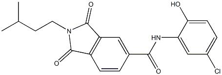 N-(5-chloro-2-hydroxyphenyl)-2-isopentyl-1,3-dioxo-5-isoindolinecarboxamide Structure