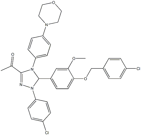 1-{5-{4-[(4-chlorobenzyl)oxy]-3-methoxyphenyl}-1-(4-chlorophenyl)-4-[4-(4-morpholinyl)phenyl]-4,5-dihydro-1H-1,2,4-triazol-3-yl}ethanone|