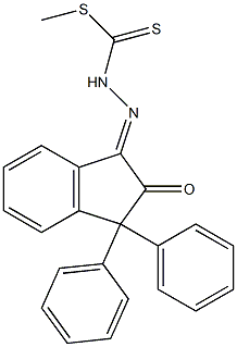 methyl 2-(2-oxo-3,3-diphenyl-2,3-dihydro-1H-inden-1-ylidene)hydrazinecarbodithioate Structure