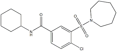 3-(1-azepanylsulfonyl)-4-chloro-N-cyclohexylbenzamide|