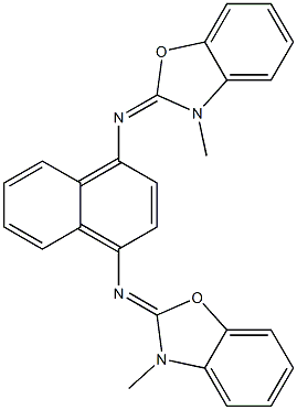 N-(3-methyl-1,3-benzoxazol-2(3H)-ylidene)-N-{4-[(3-methyl-1,3-benzoxazol-2(3H)-ylidene)amino]-1-naphthyl}amine 化学構造式