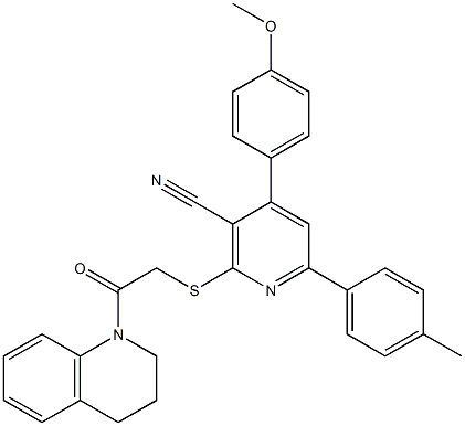 2-{[2-(3,4-dihydro-1(2H)-quinolinyl)-2-oxoethyl]sulfanyl}-4-(4-methoxyphenyl)-6-(4-methylphenyl)nicotinonitrile