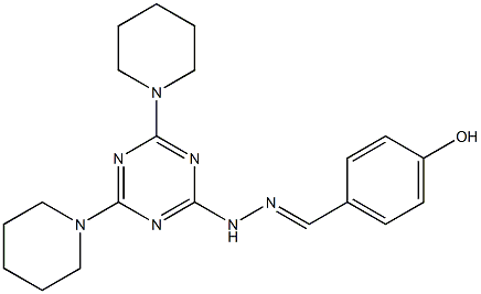 4-hydroxybenzaldehyde [4,6-di(1-piperidinyl)-1,3,5-triazin-2-yl]hydrazone Struktur