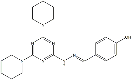 4-hydroxybenzaldehyde [4,6-di(1-piperidinyl)-1,3,5-triazin-2-yl]hydrazone Structure