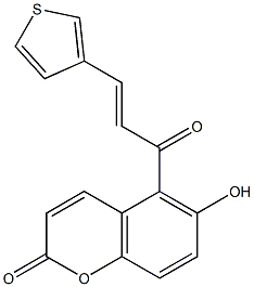 6-hydroxy-5-[3-(3-thienyl)acryloyl]-2H-chromen-2-one Structure