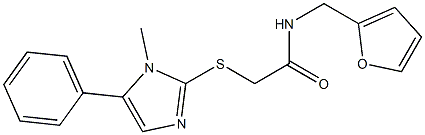 N-(2-furylmethyl)-2-[(1-methyl-5-phenyl-1H-imidazol-2-yl)sulfanyl]acetamide 化学構造式