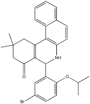 5-(5-bromo-2-isopropoxyphenyl)-2,2-dimethyl-2,3,5,6-tetrahydrobenzo[a]phenanthridin-4(1H)-one,,结构式