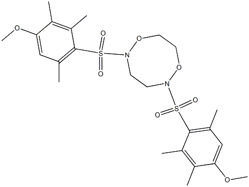 2,5-bis[(4-methoxy-2,3,6-trimethylphenyl)sulfonyl]-1,6,2,5-dioxadiazocane Struktur