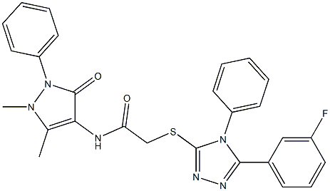 N-(1,5-dimethyl-3-oxo-2-phenyl-2,3-dihydro-1H-pyrazol-4-yl)-2-{[5-(3-fluorophenyl)-4-phenyl-4H-1,2,4-triazol-3-yl]sulfanyl}acetamide Structure