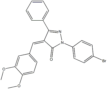 2-(4-bromophenyl)-4-(3,4-dimethoxybenzylidene)-5-phenyl-2,4-dihydro-3H-pyrazol-3-one Structure