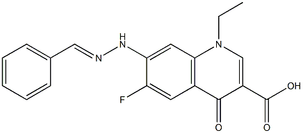 7-(2-benzylidenehydrazino)-1-ethyl-6-fluoro-4-oxo-1,4-dihydro-3-quinolinecarboxylic acid Struktur
