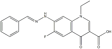 7-(2-benzylidenehydrazino)-1-ethyl-6-fluoro-4-oxo-1,4-dihydro-3-quinolinecarboxylic acid 化学構造式