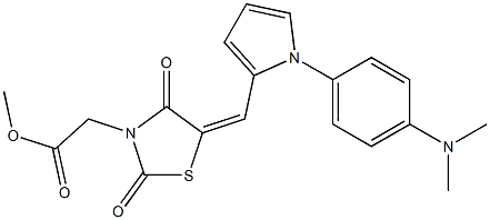 methyl [5-({1-[4-(dimethylamino)phenyl]-1H-pyrrol-2-yl}methylene)-2,4-dioxo-1,3-thiazolidin-3-yl]acetate,,结构式