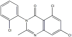 5,7-dichloro-3-(2-chlorophenyl)-2-methyl-4(3H)-quinazolinone Struktur