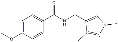 N-[(1,3-dimethyl-1H-pyrazol-4-yl)methyl]-4-methoxybenzamide 化学構造式