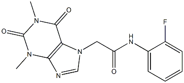 2-(1,3-dimethyl-2,6-dioxo-1,2,3,6-tetrahydro-7H-purin-7-yl)-N-(2-fluorophenyl)acetamide Struktur