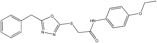 N-[4-(ethyloxy)phenyl]-2-{[5-(phenylmethyl)-1,3,4-oxadiazol-2-yl]sulfanyl}acetamide Struktur