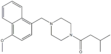 1-[(4-methoxy-1-naphthyl)methyl]-4-(3-methylbutanoyl)piperazine Structure