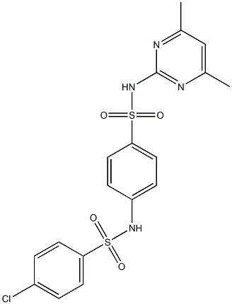 4-{[(4-chlorophenyl)sulfonyl]amino}-N-(4,6-dimethyl-2-pyrimidinyl)benzenesulfonamide 结构式