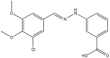 3-[2-(3-chloro-4,5-dimethoxybenzylidene)hydrazino]benzoic acid 化学構造式