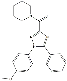 methyl 4-[5-phenyl-3-(1-piperidinylcarbonyl)-1H-1,2,4-triazol-1-yl]phenyl ether,,结构式