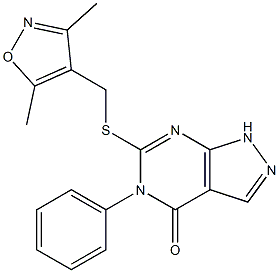 6-{[(3,5-dimethyl-4-isoxazolyl)methyl]sulfanyl}-5-phenyl-1,5-dihydro-4H-pyrazolo[3,4-d]pyrimidin-4-one