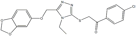  2-({5-[(1,3-benzodioxol-5-yloxy)methyl]-4-ethyl-4H-1,2,4-triazol-3-yl}sulfanyl)-1-(4-chlorophenyl)ethanone