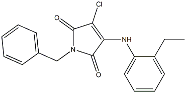 1-benzyl-3-chloro-4-(2-ethylanilino)-1H-pyrrole-2,5-dione,,结构式