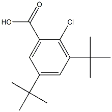 3,5-ditert-butyl-2-chlorobenzoic acid 化学構造式