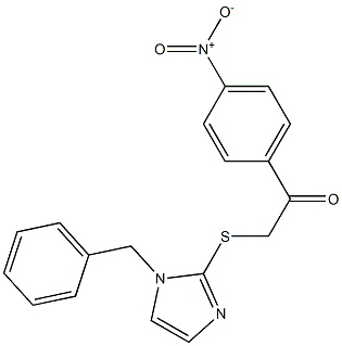 2-[(1-benzyl-1H-imidazol-2-yl)sulfanyl]-1-{4-nitrophenyl}ethanone,,结构式