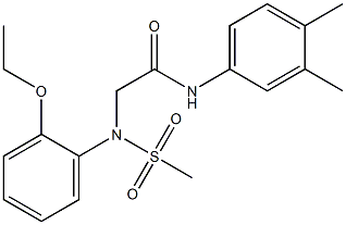  N-(3,4-dimethylphenyl)-2-[2-ethoxy(methylsulfonyl)anilino]acetamide